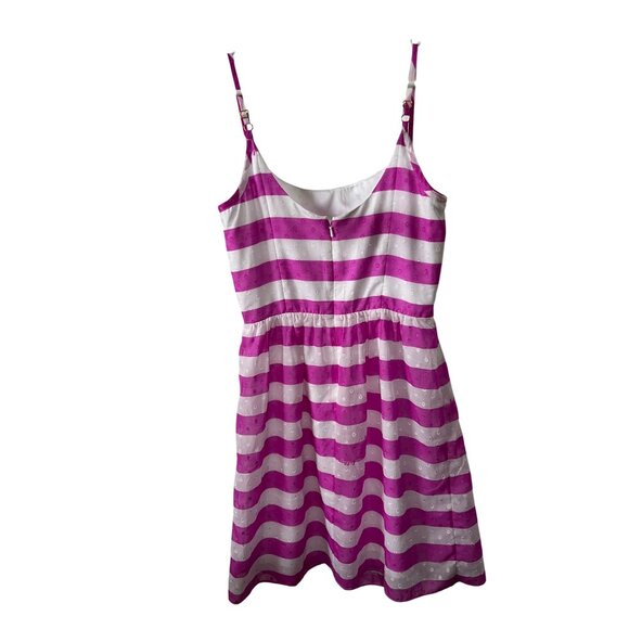 Lilly Pulitzer Pink & White Striped Sleeveless Dress With Bow Detail Adjustable - Picture 5 of 16